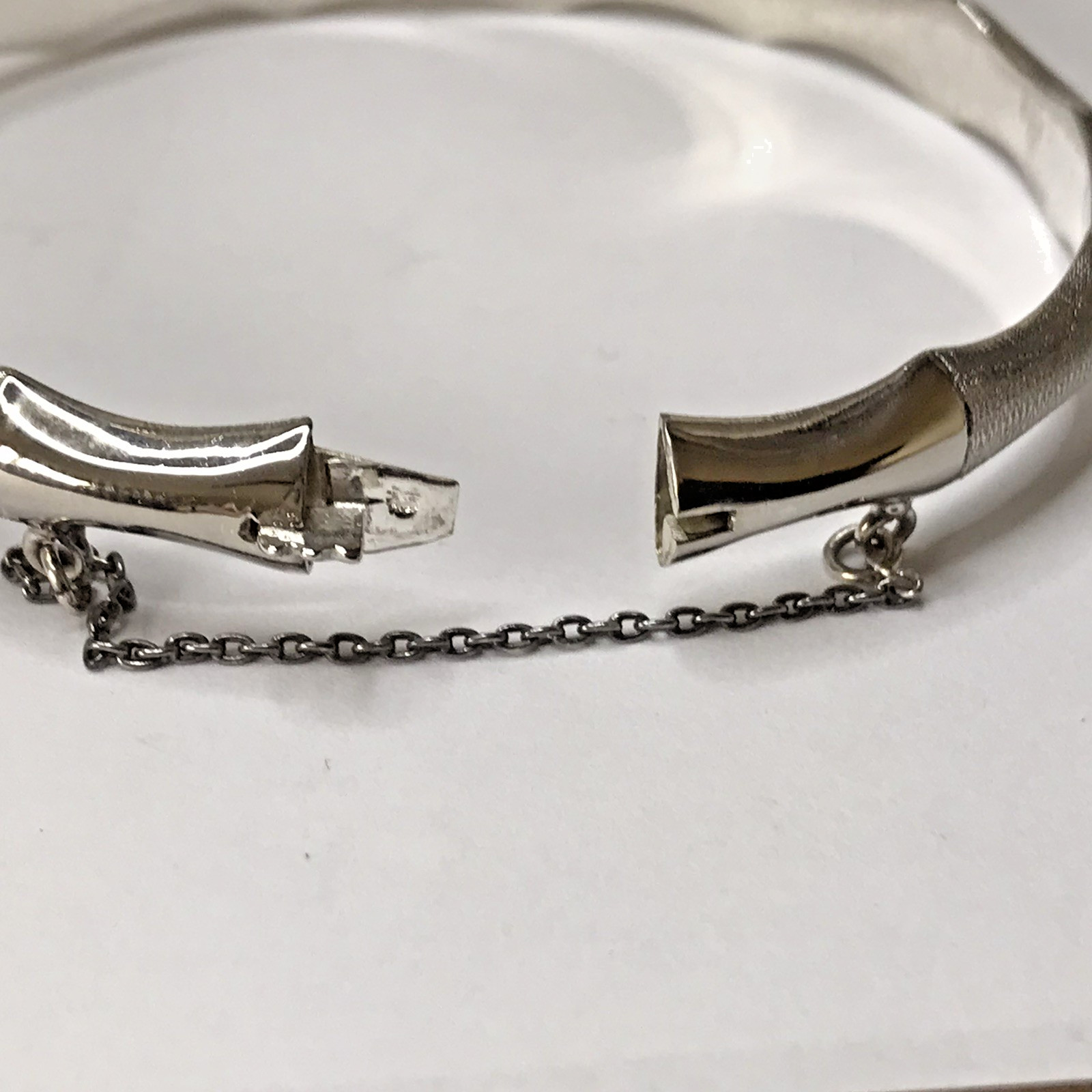 VINTAGE STERLING SILVER BAMBOO Bracelet HINGED 10.06grams
