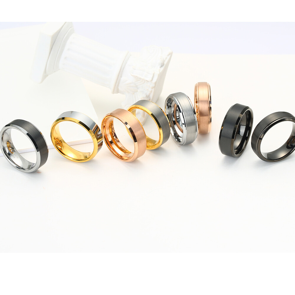 Rose Gold Color Tungsten Carbide Engagement Rings For Men Women Wedding Bands