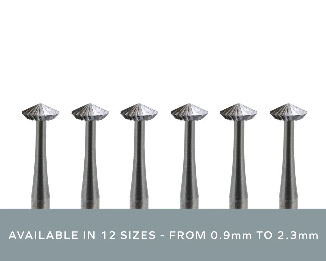 Fig 446 Setting Burs Hart Bur 70° 010 – 1mm Jewelry Bearing Cutter 6 pack