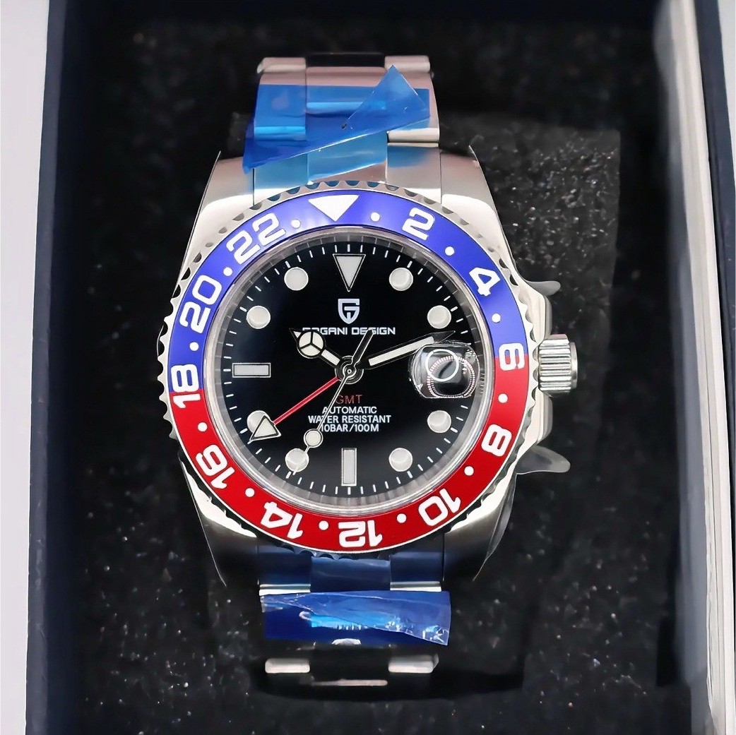 Fast Shipping! Men’s Pagani Design 40mm Pepsi Oyster GMT Watch.