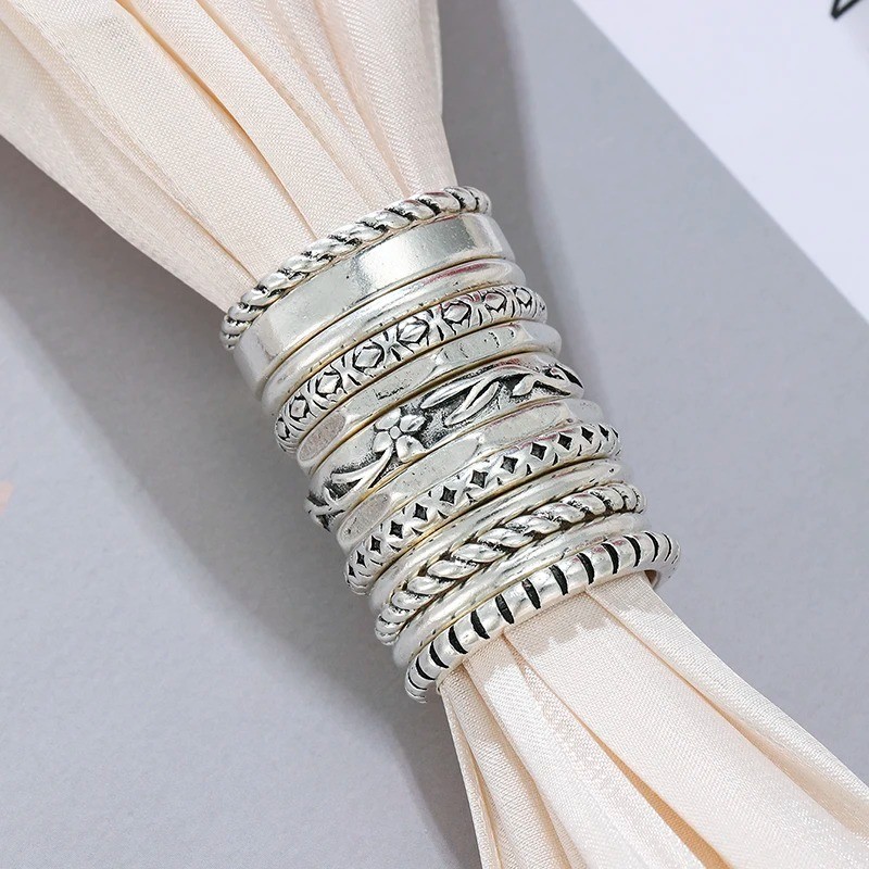 12 Set OF Stacking Silver Ring, 925 Sterling Silver, Dainty Silver Ring, – USA