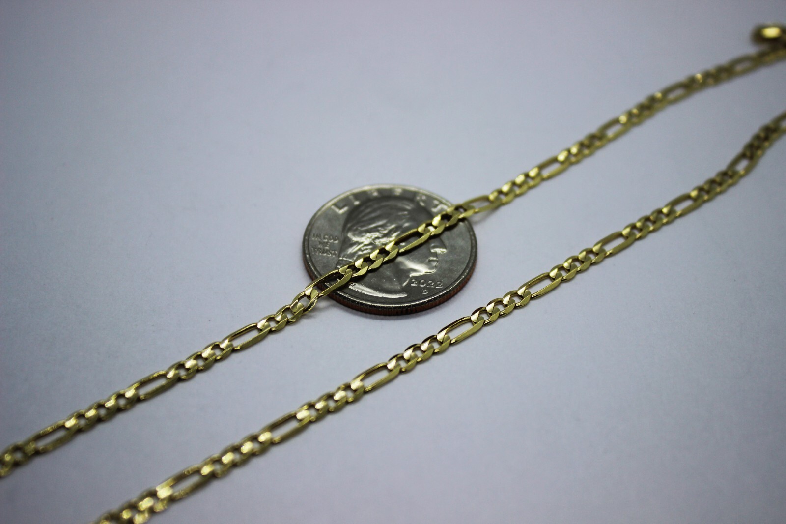 14k Solid Yellow Gold Figaro Necklace Chain Bracelet 1.9mm – 6.2mm 7″ – 36″