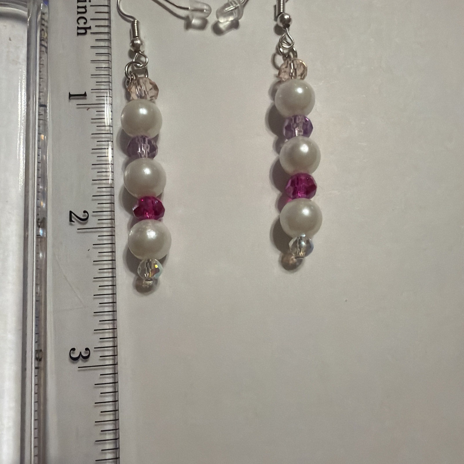 Faux Pearl Beaded Dangle Drop Earrings