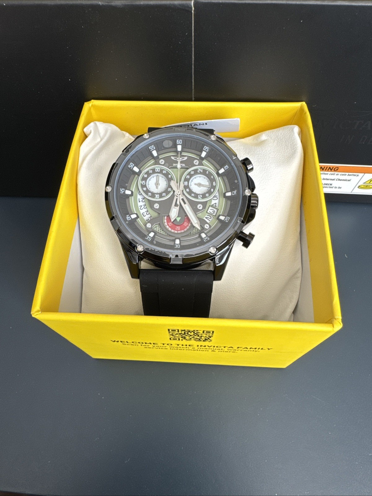 Invicta 69881 S1 Rally Men’s 44mm Quartz Watch Black Silicone Strap New NIB