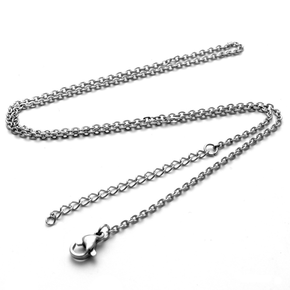 2Pcs Silver Gold Stainless Steel 1.6mm O-Link Chain Necklace Fashion Jewelry DIY