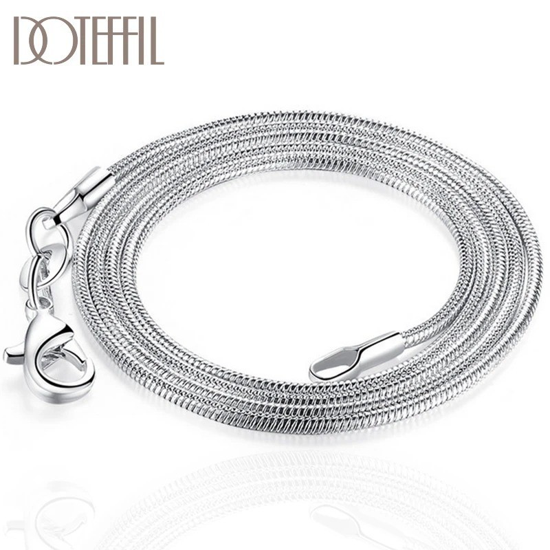 10 or 5PCS wholesale 925 sterling solid silver 1MM 16-30inch snake chain necklac