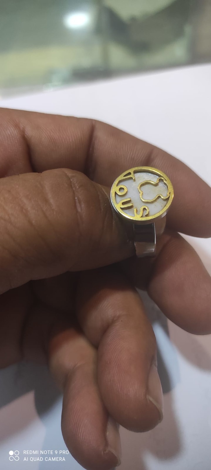Tous Bear Wedding Party Ring Gold Tone Size 10