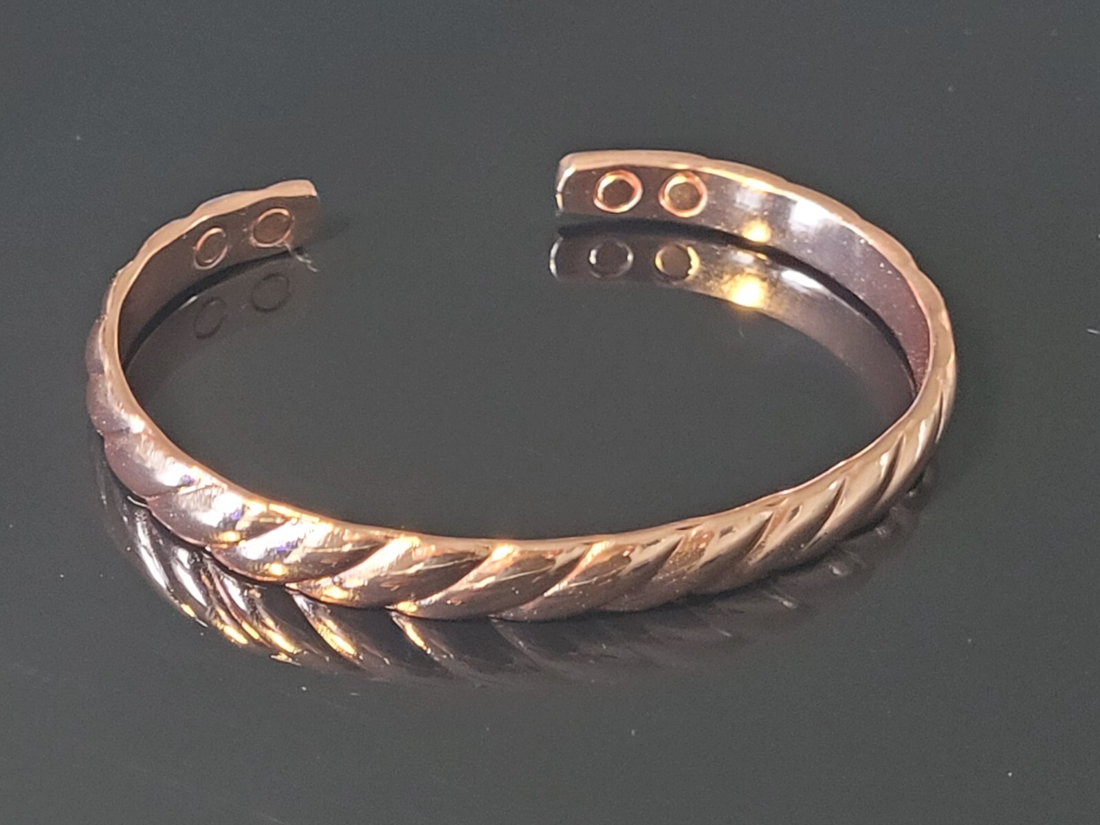 Solid Copper Magnetic Bracelet Arthritis Pain Therapy Energy Cuff Rope
