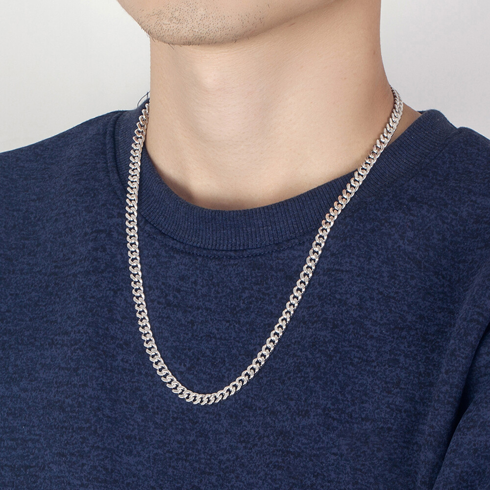 925 Sterling Silver Miami Cuban Link Chain Necklace Curb Chain 5mm Men’s Hip Hop