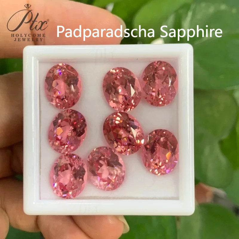 Lab Grown Padparadscha Sapphire Oval Shape Loose Gemstone AGL Selectable Beads