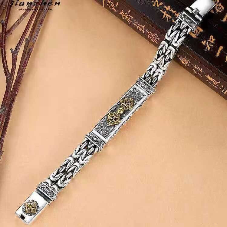 18cm Silver Plated Bangle Bracelet Chain Popular Vintage Jewelry Men’s Gift HOT
