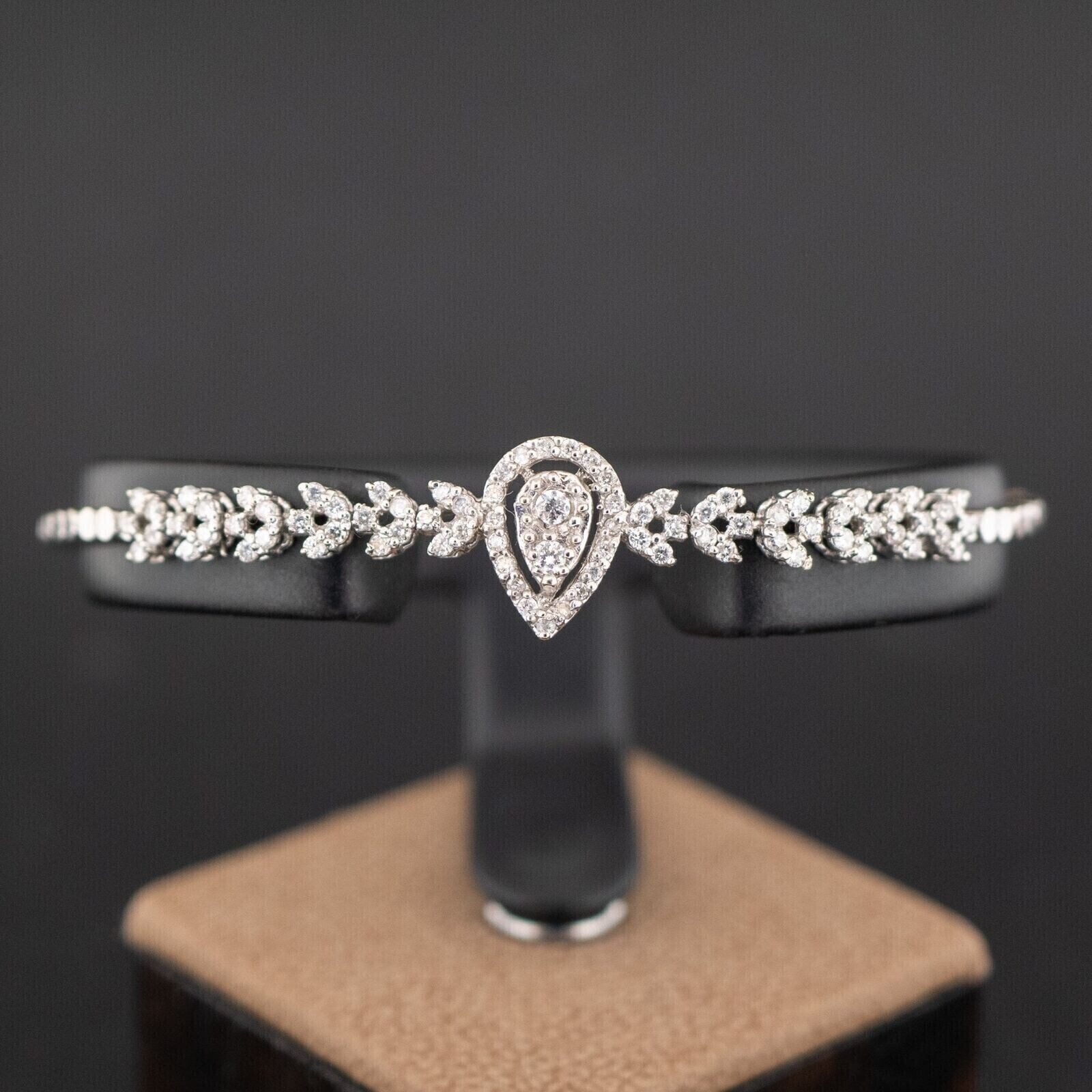 4.50CT Round Cut Lab Created Diamond Tennis Women Bracelet 14K White Gold Finish
