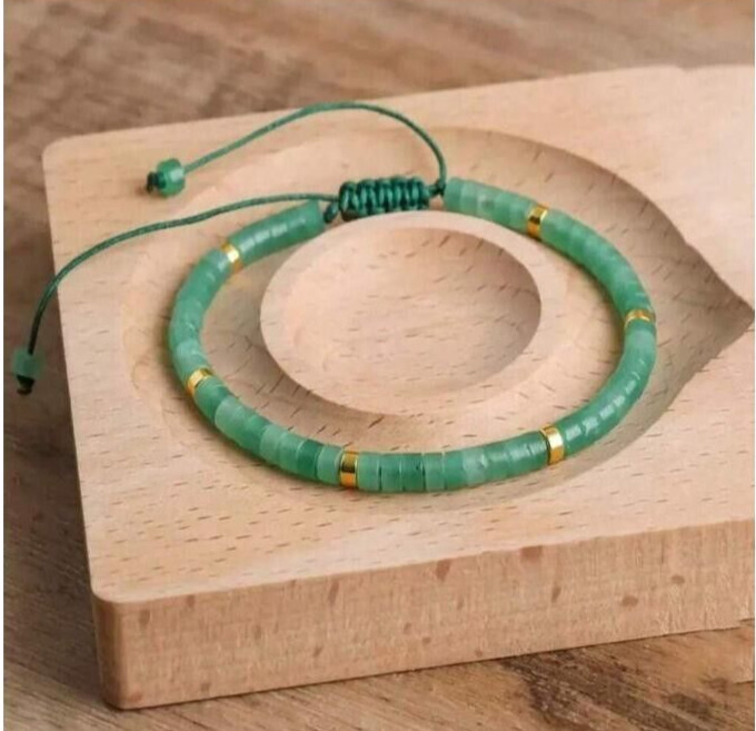 2025NEW Green Aventurine Bead Braided Bracelet Aventurine Adjustable Bracelet