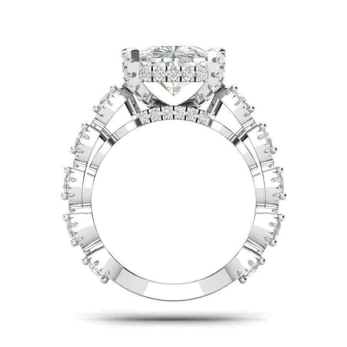4.30 Ct Cushion Cut Lab-Created Diamond Wedding Engagement 925 Silver Gift Ring