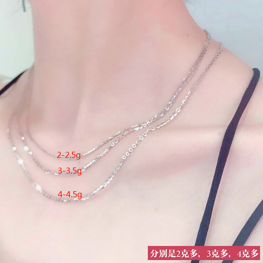Solid Platinum 950 Necklace 1.2mm 1.5mm 1.8mm O Cable Link Chain 15.7″-17.7″ L