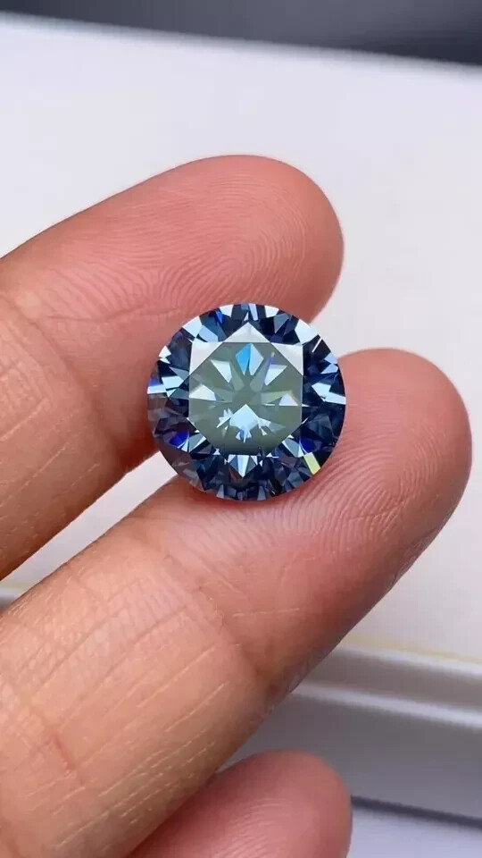 1 Ct Natural Royal Blue Diamond Round Cut VVS1 D Grade Certified 1 Free Gift H25