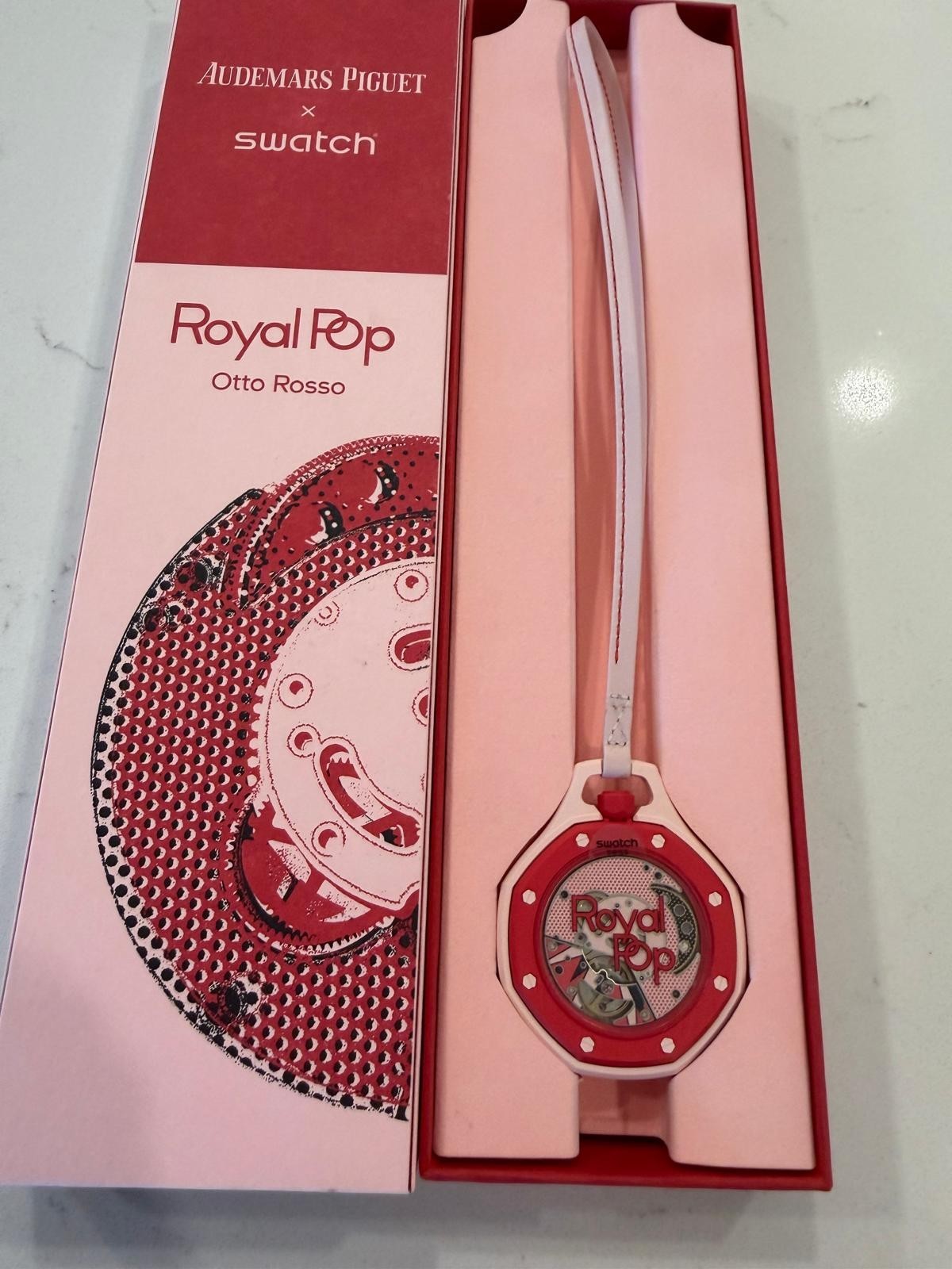 Audemars Piguet x Swatch Royal Pop Otto Rosso Pink Bioceramic Quartz Pocketwatch