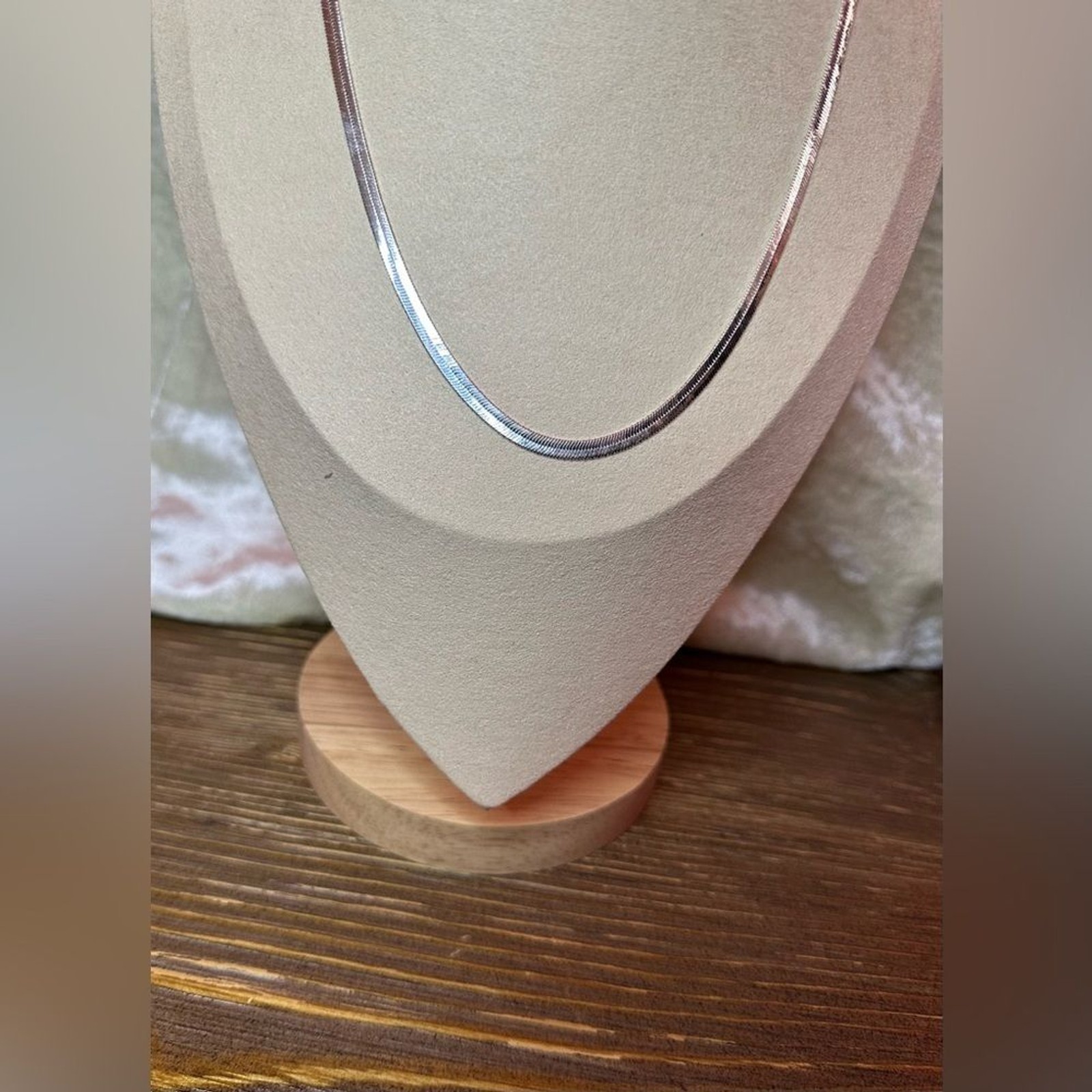 925 Sterling Silver Flat Herringbone Necklace 4MM