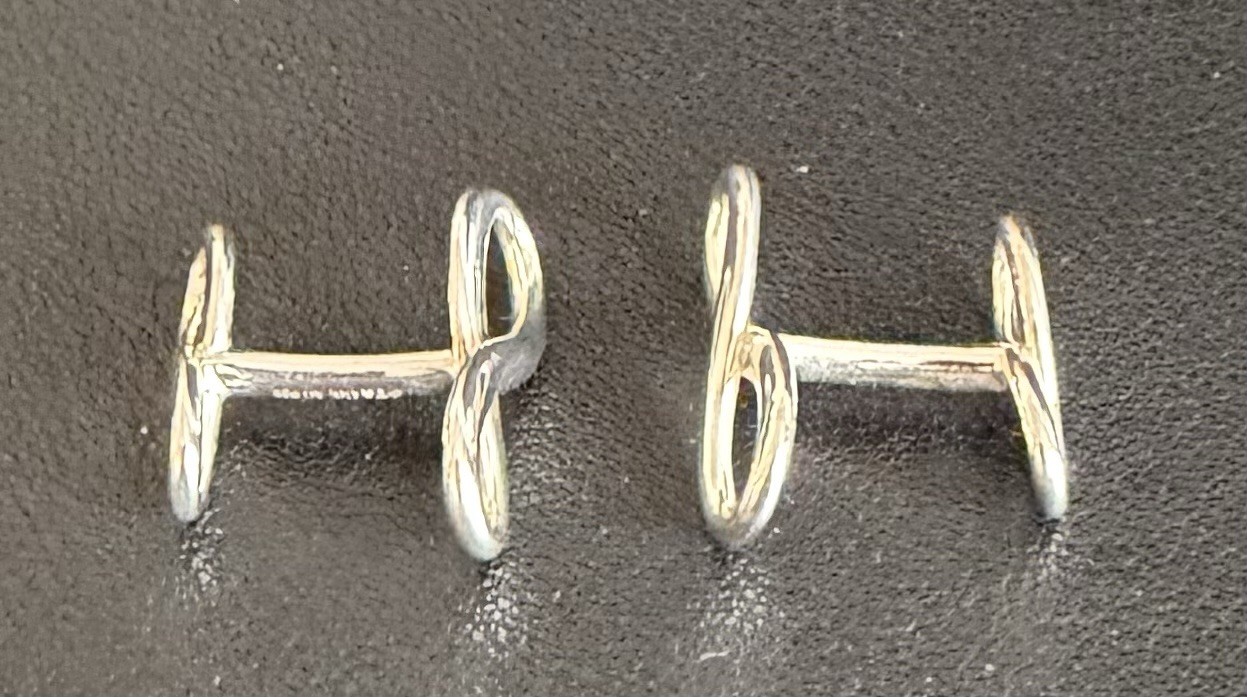 Tiffany & Co. Infinity Symbol Sterling Silver Fixed Back Cufflinks for Men