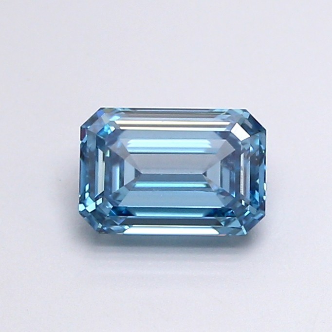 Emerald Cut 1.58 Cts Fancy Vivid Blue VVS2 IGI Certified Lab Grown CVD Diamond