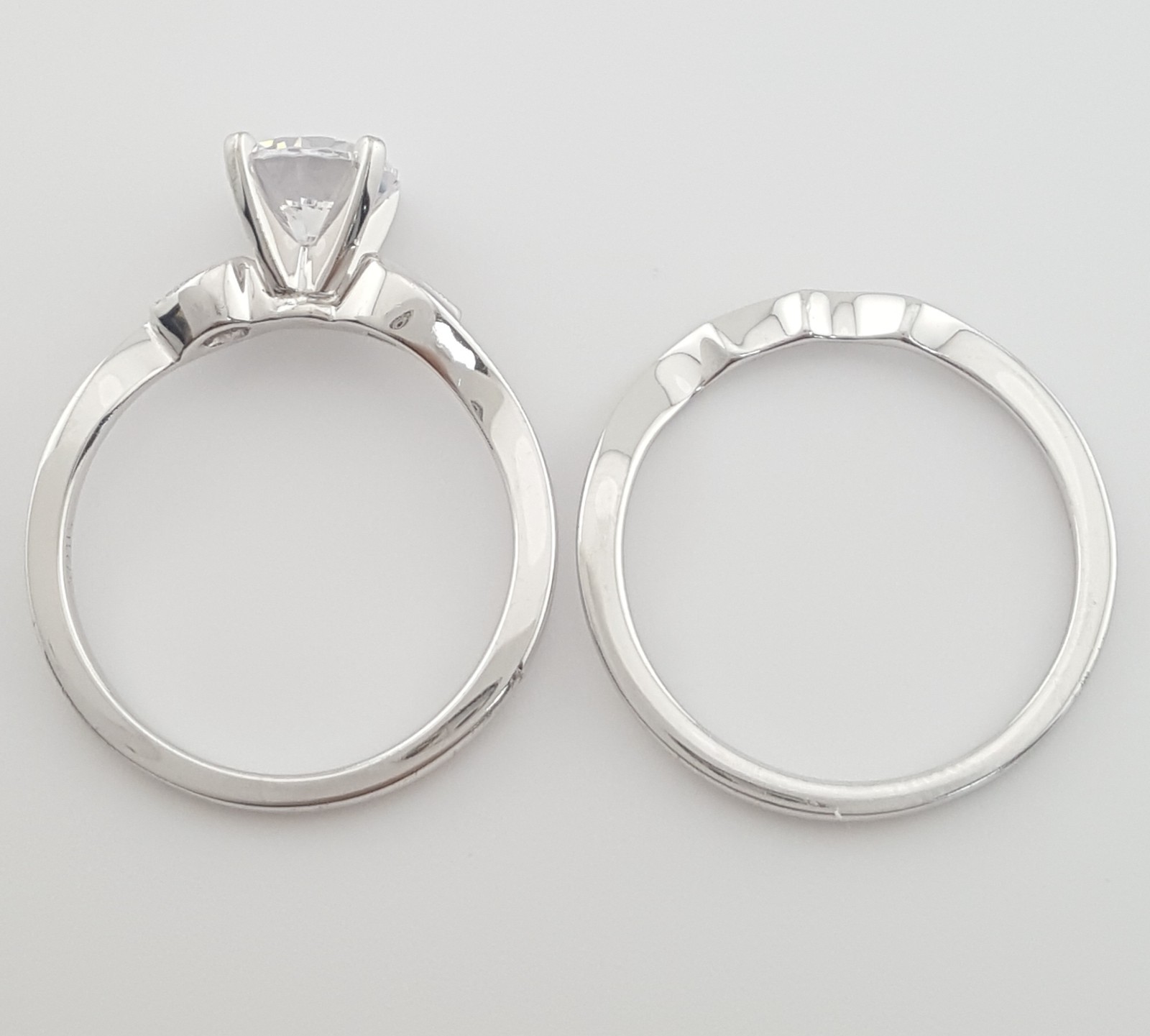 Simon G MR2342 Semi-Mount Duchess 18k White Gold Engagement Ring Set Rtl $2,300