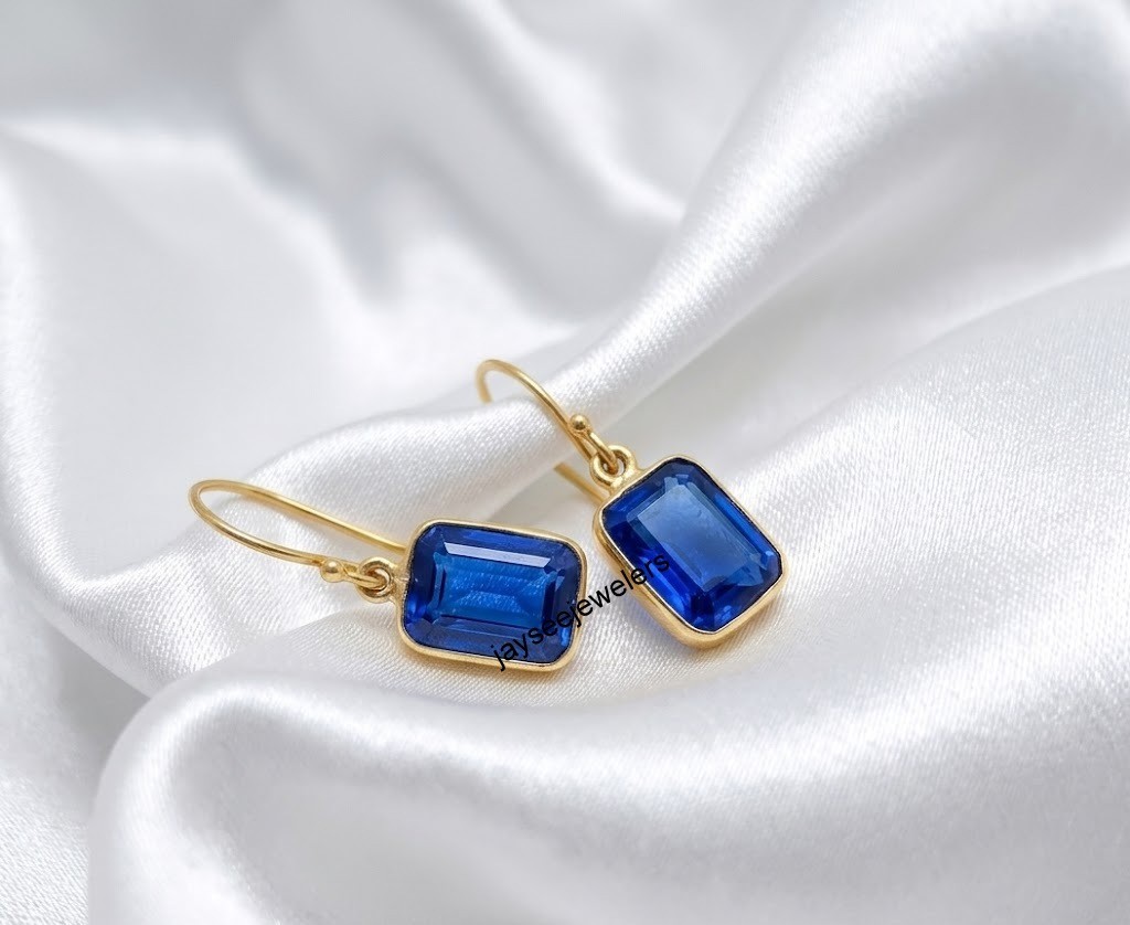 925 Sterling Silver Sapphire Gemstone Earring Jewelry Gift For Valentine’s Day