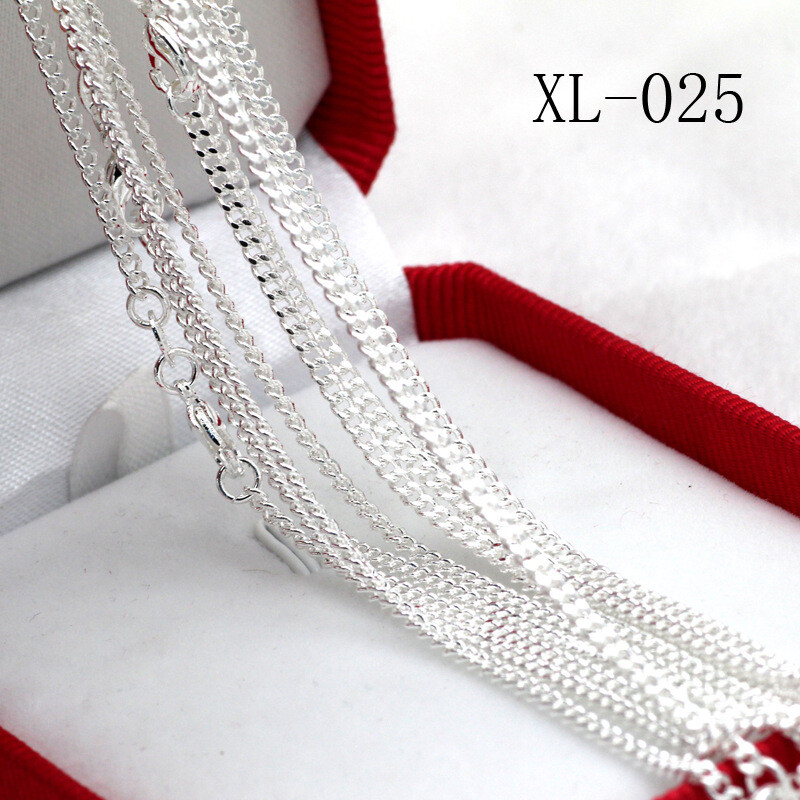 2MM 16-30inches Side Flat Curb Chain Necklace Accessories women’s Jewelry