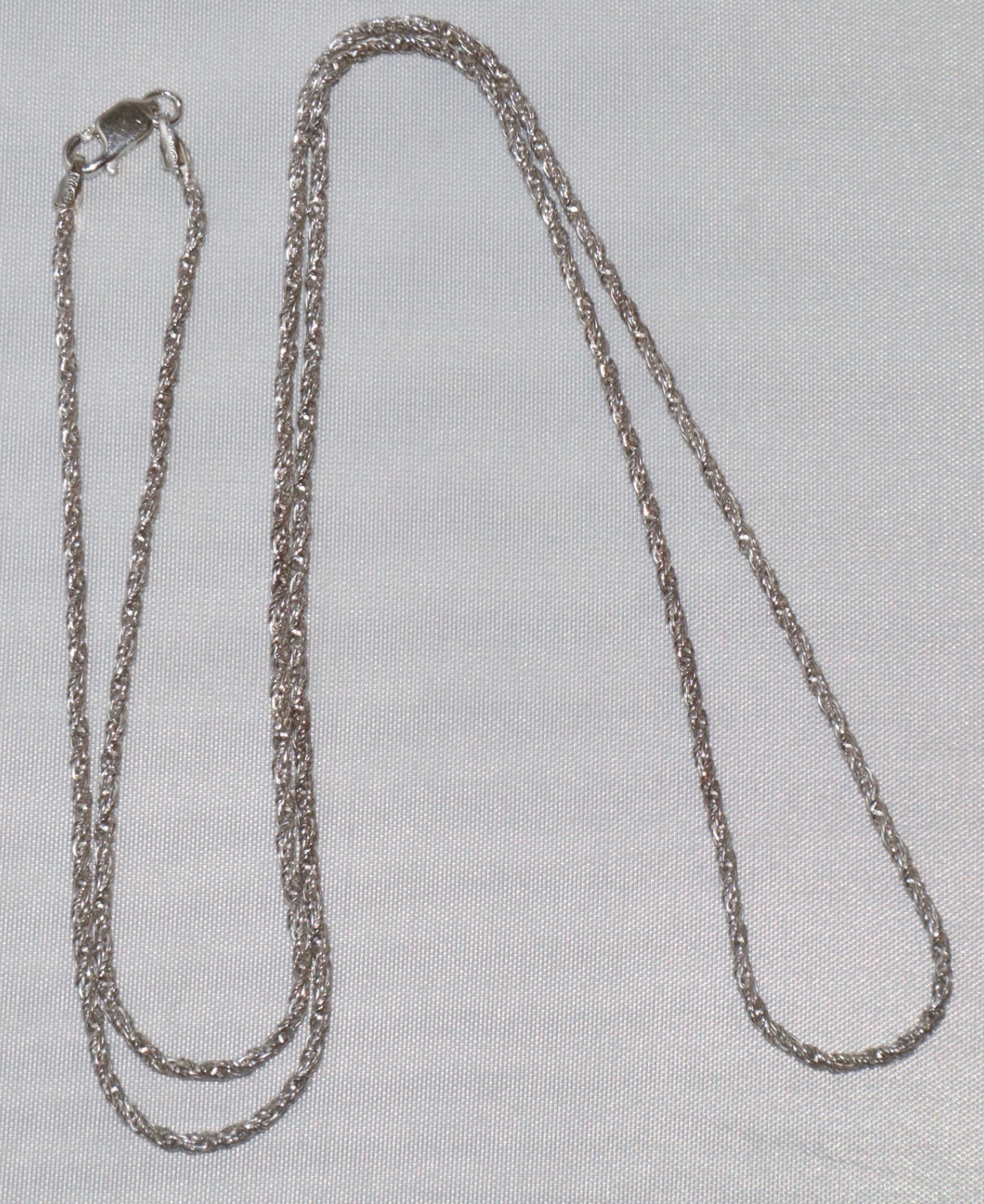 AHM 24″ 925 Silver Woven Twisted Rope Style Chain Necklace “Italy” 1 MM Wide