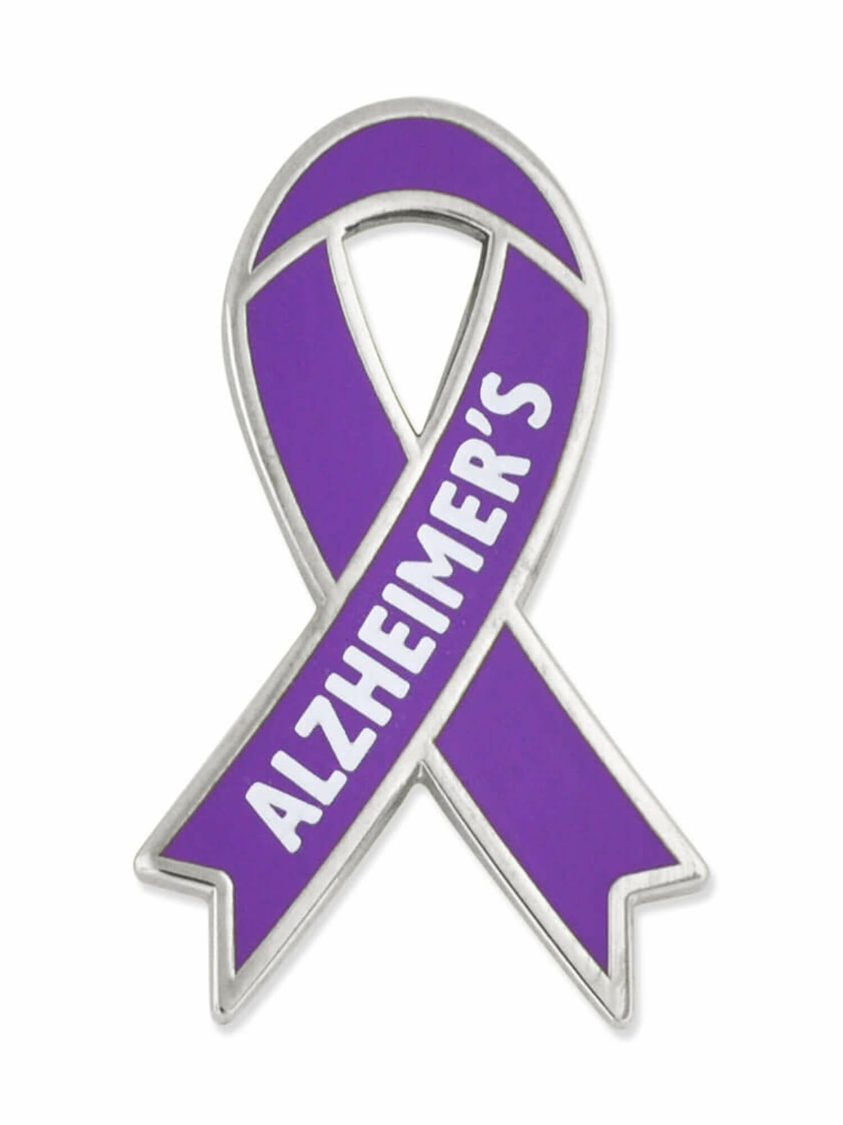 PinMart’s Alzheimer’s Purple Awareness Ribbon Enamel Lapel Pin