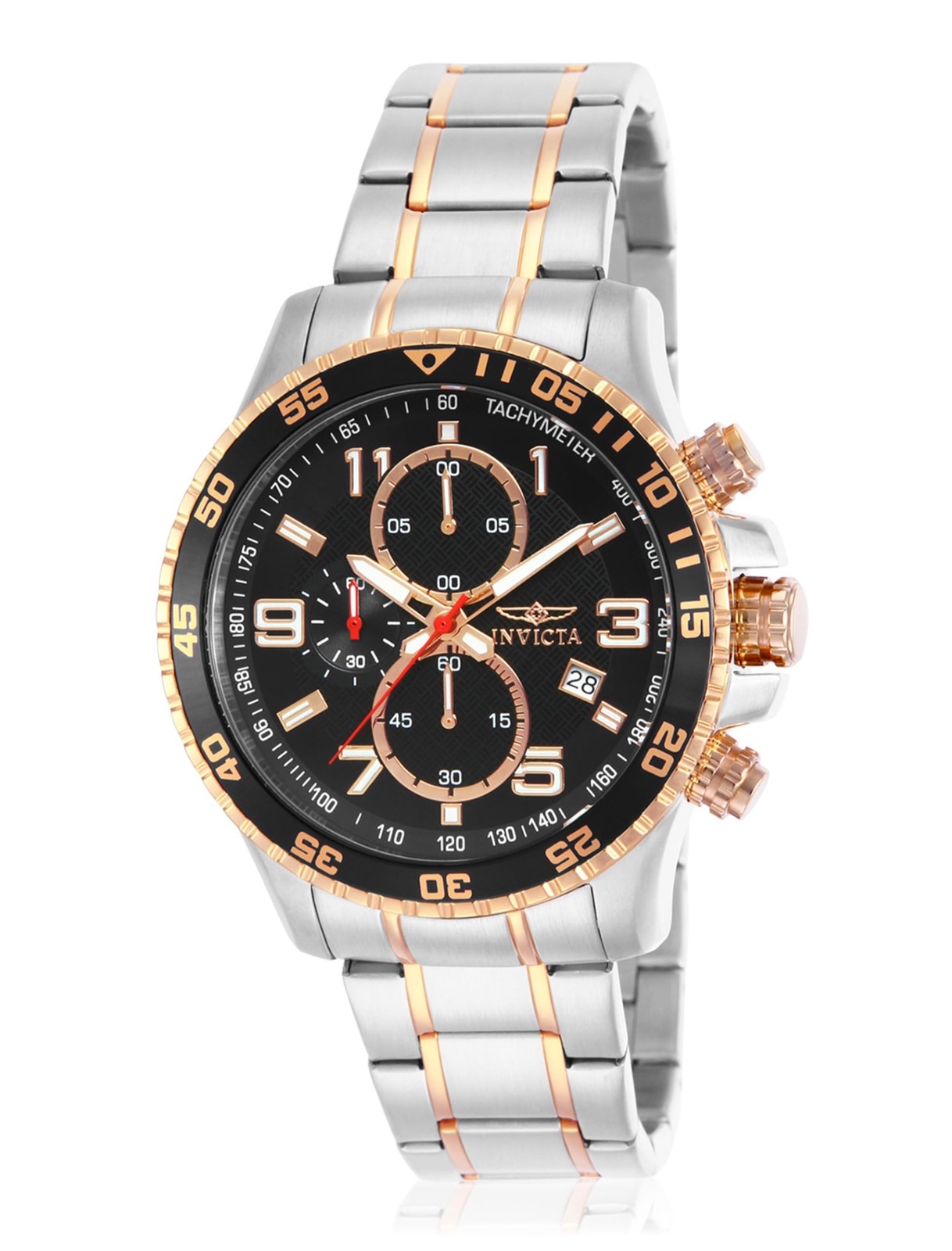 Invicta Men’s 14877 Specialty Chronograph Black Textured Dial Two Tone Stainless