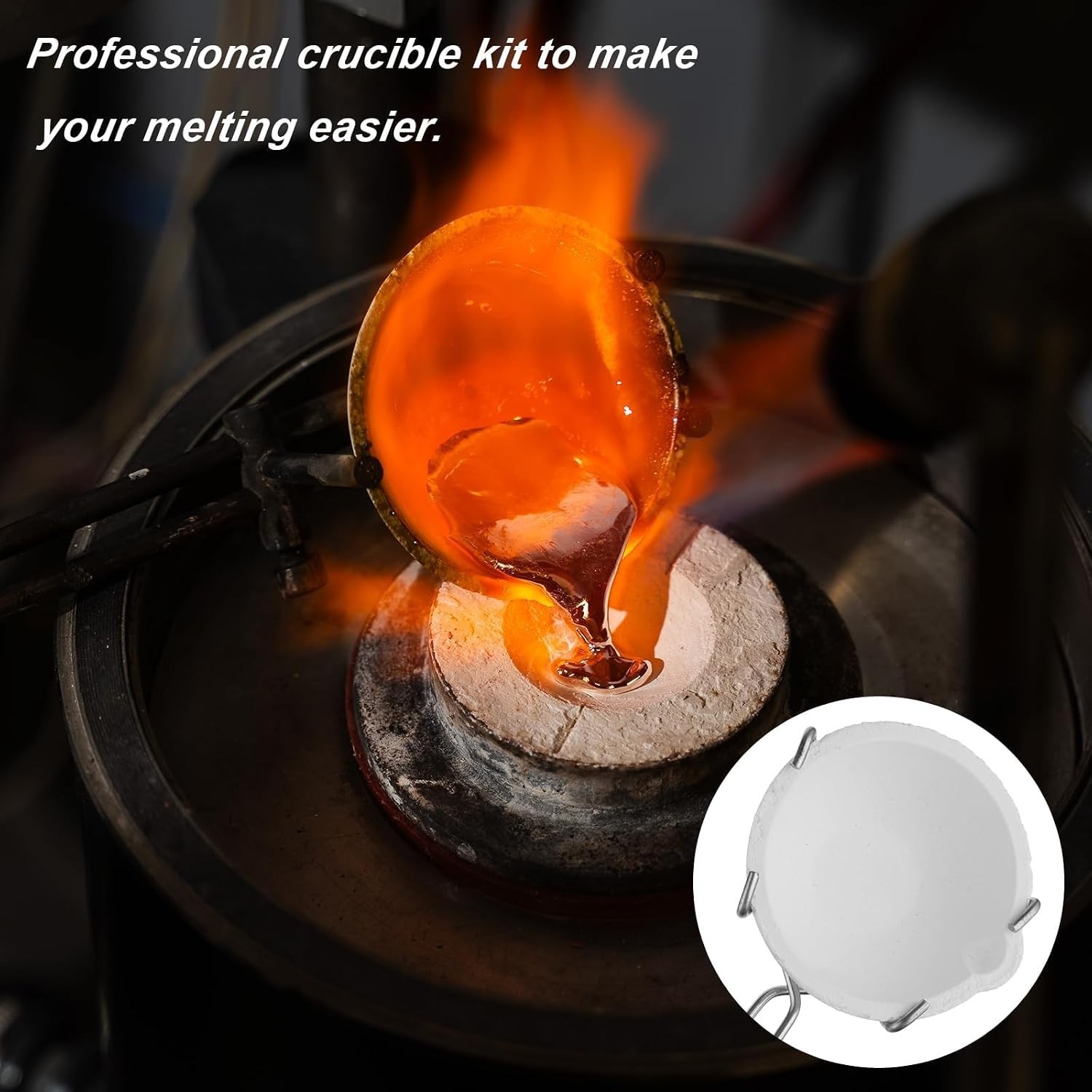 13Pcs Graphite Torch Melting Casting Kit, 5-In-1 Ingot Mold Crucibles Tongs | Qu