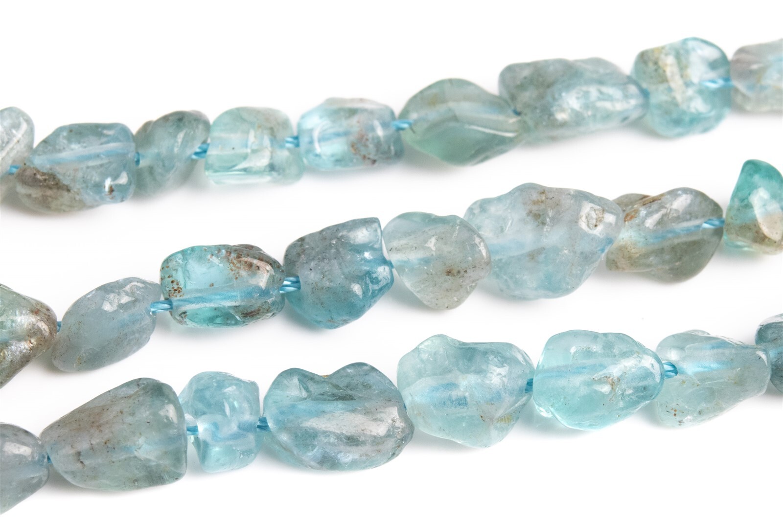 6-8MM Transparent Apatite Pebble Nugget Grade A Genuine Natural Loose Beads