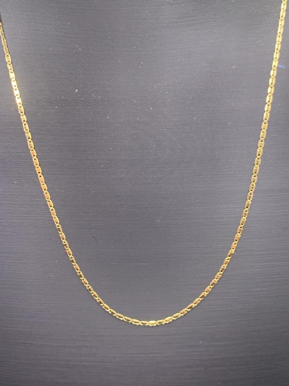 10k Yellow Gold Valentino Link Chain Necklace 18” 1.3mm