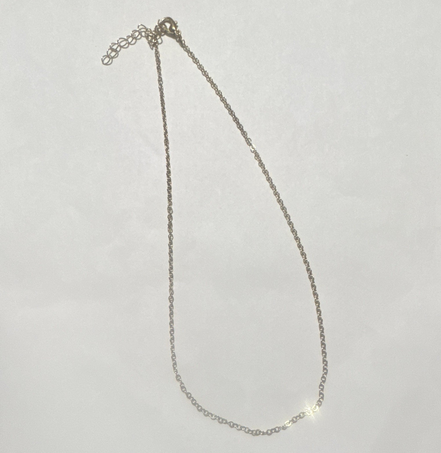 Gold Tone Cable Chain Necklace Metal Lobster Clasp Adjustable Extender No Stone