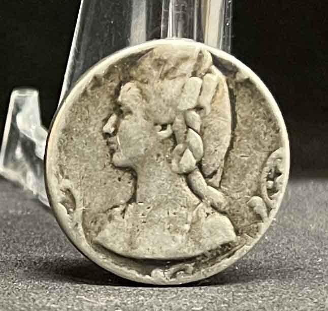 France 1920´ Art Nouveau Beauty lady and monogram design silver medal