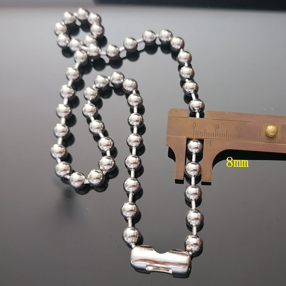 Punk Ball Chain Necklace 316L Stainless Steel, 2000’s Y2K Large bead jewelry