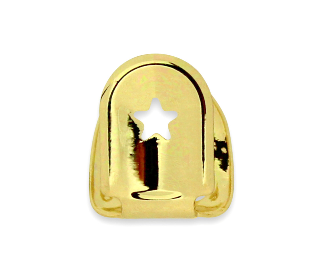 Open Face Grill Single Tooth Cap Custom Fit 14k Gold Plated Grillz w/Mold