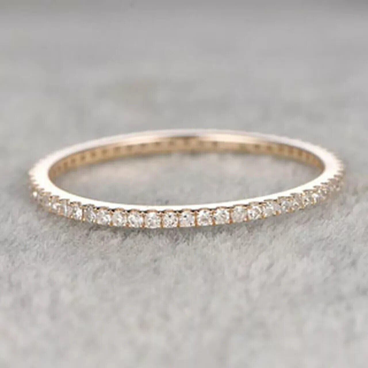 1.20 Ct Round Cut Simulated Diamond Engagement Band Ring 14k Yellow Gold Plated