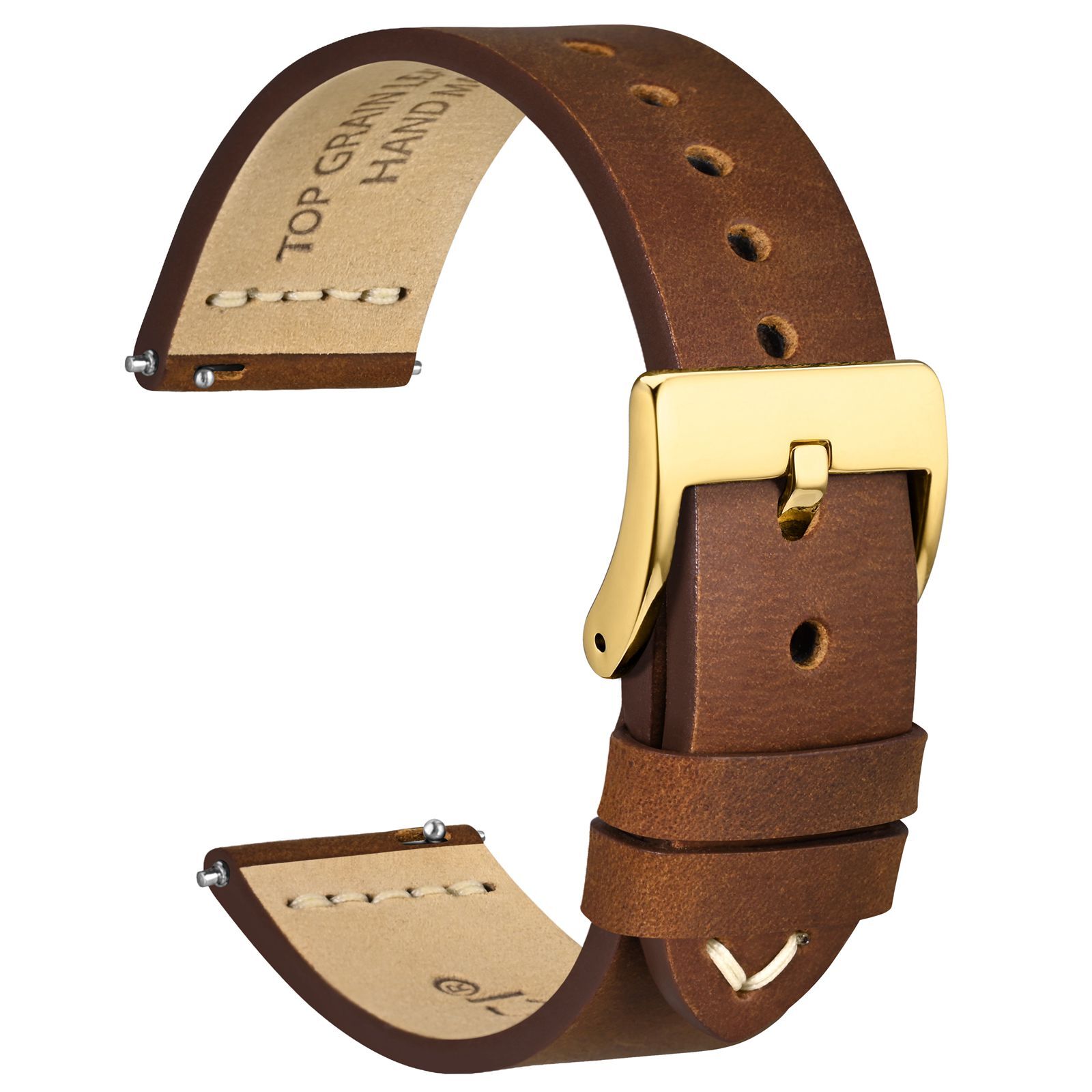 WOCCI Top Grain Leather Watch Band 17 18 19 20 21 22 24 26mm Men Watch Strap