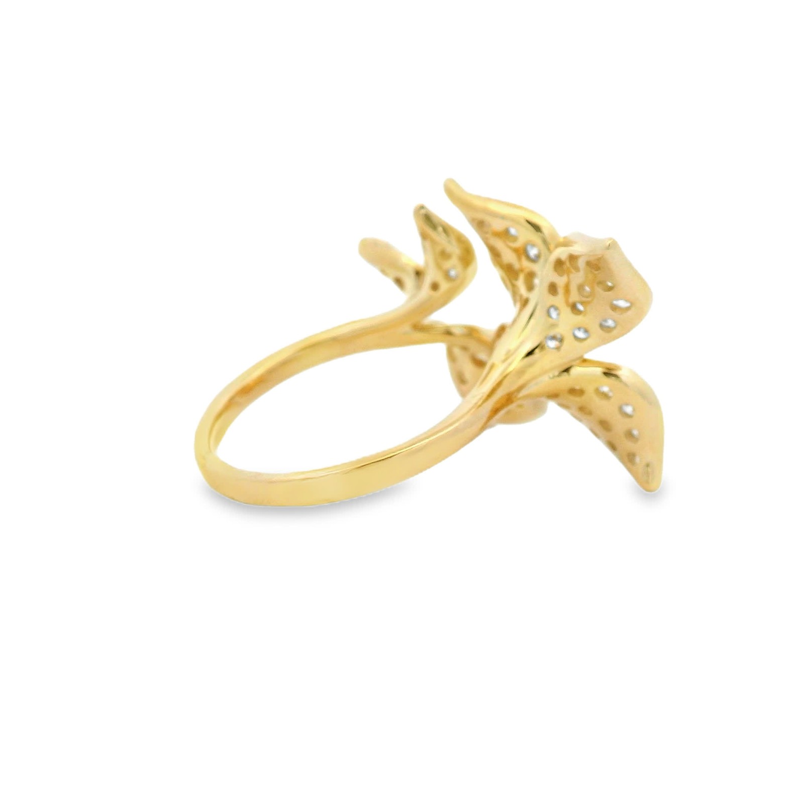 1.35ct Natural 68-Diamond Ring, 14k Multi-Tone Gold, Size 7