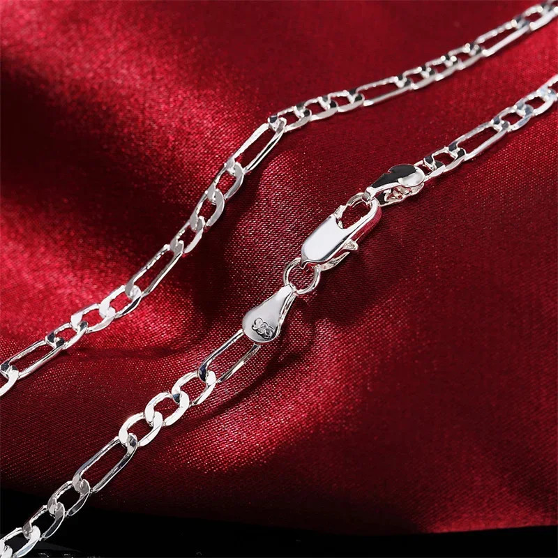 Men’s 925 Sterling Silver 2MM/4MM/6MM/8MM/12MM Chain Necklace 16-30 Inch for Men
