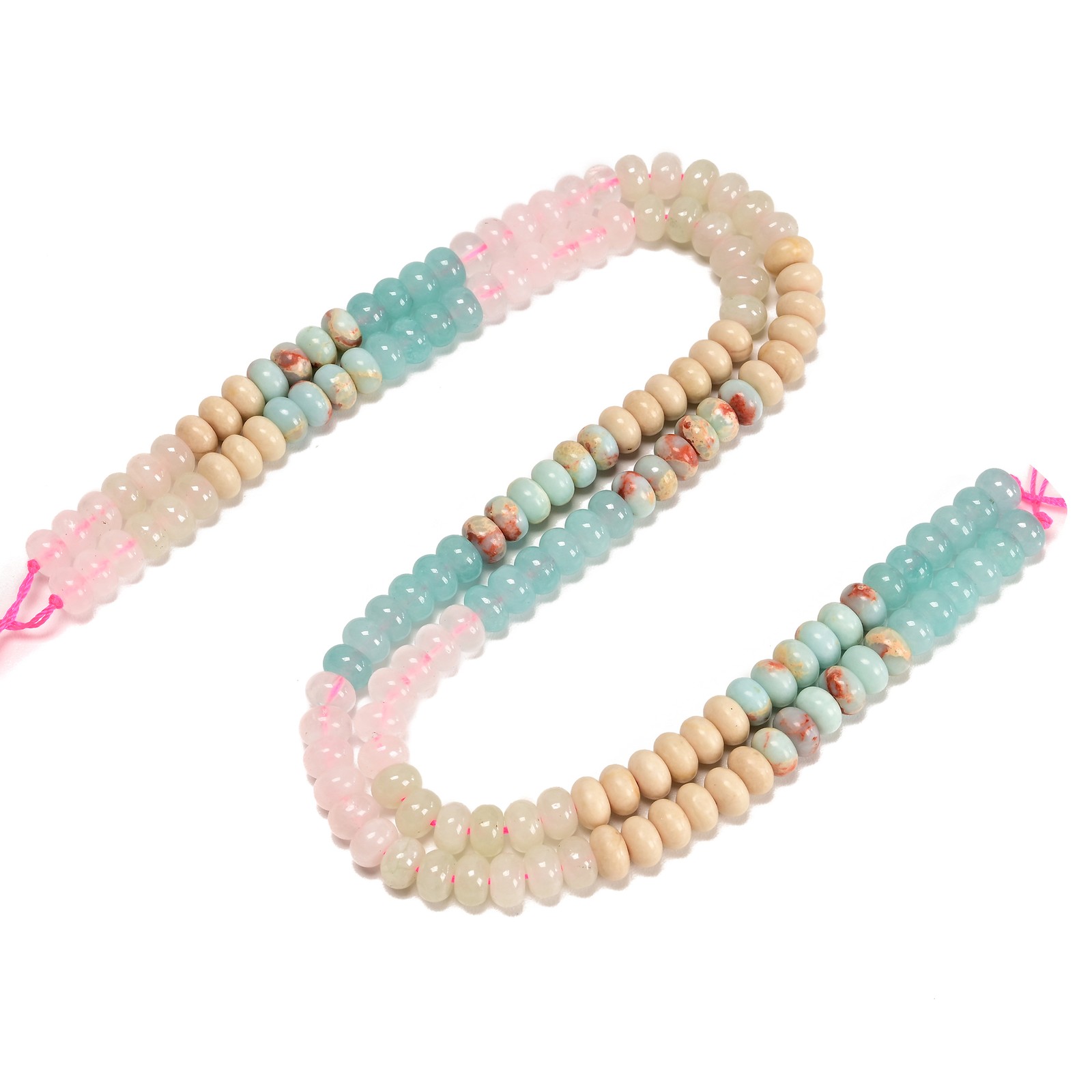 11-Multi-color Gemstone Smooth Rondelle Beads Size 5x8mm 15.3″ Strand