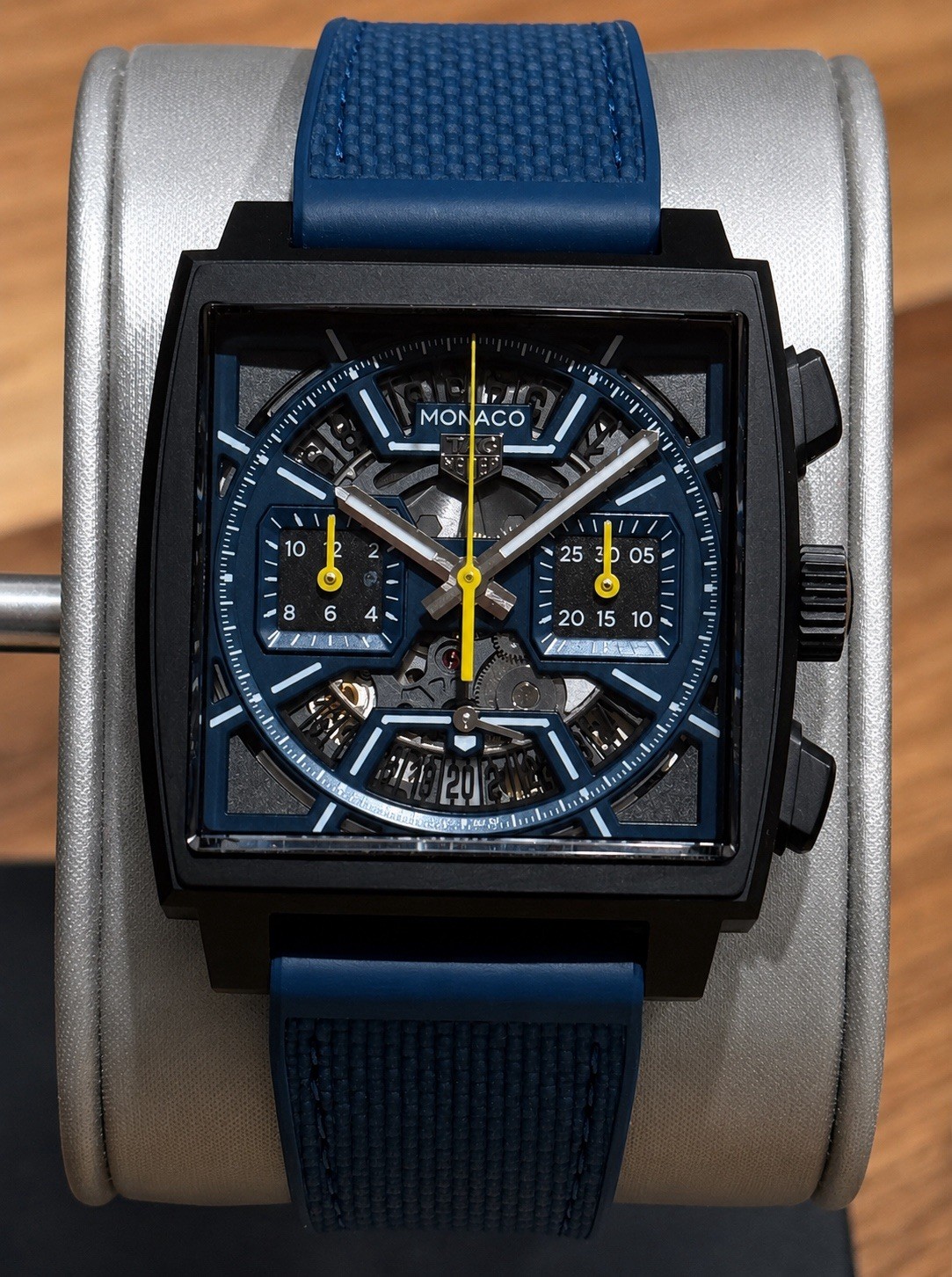 2025 Unworn TAG Heuer Monaco BLUE Skeleton DLC Titanium CBL2188.FT6261 Full set