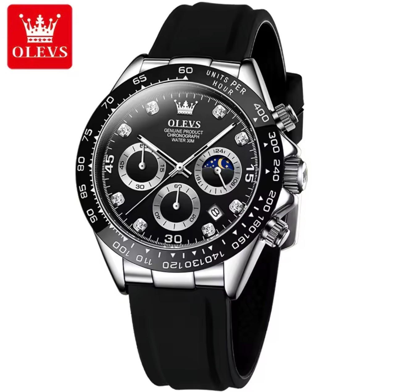 OLEVS Men’s Luxury Quartz Watch Waterproof Luminous Chronograph Date Wristwatch