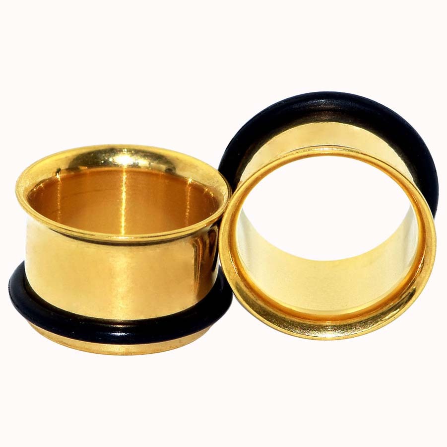 PAIR Mix Style Surgical Steel Screw & Flared Tunnels Ear Gauge Plugs Piercing