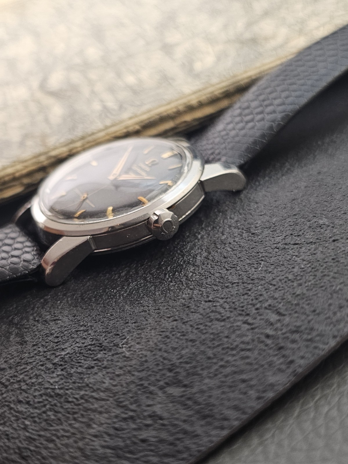 Vintage Omega Seamaster 1956 Automatic Glossy Black Dial Rare