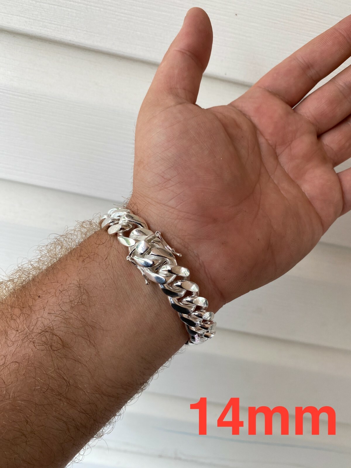 Real Solid 925 Sterling Silver Miami Cuban Chain Or Bracelet 5-14mm Box Clasp