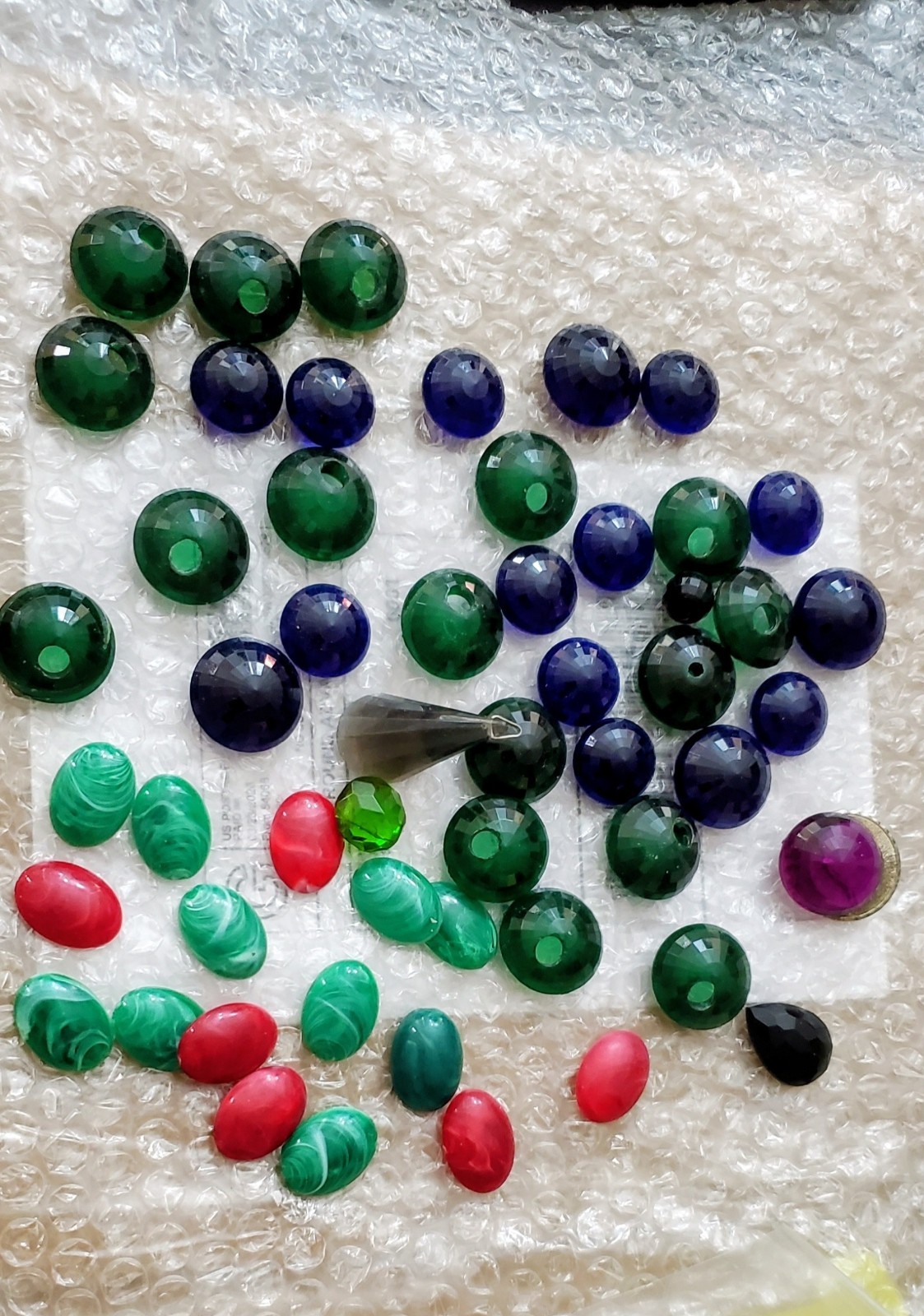 Vintage 1950s Transparent Lucite Cabachons Purple Forest Green Midnight Blue +
