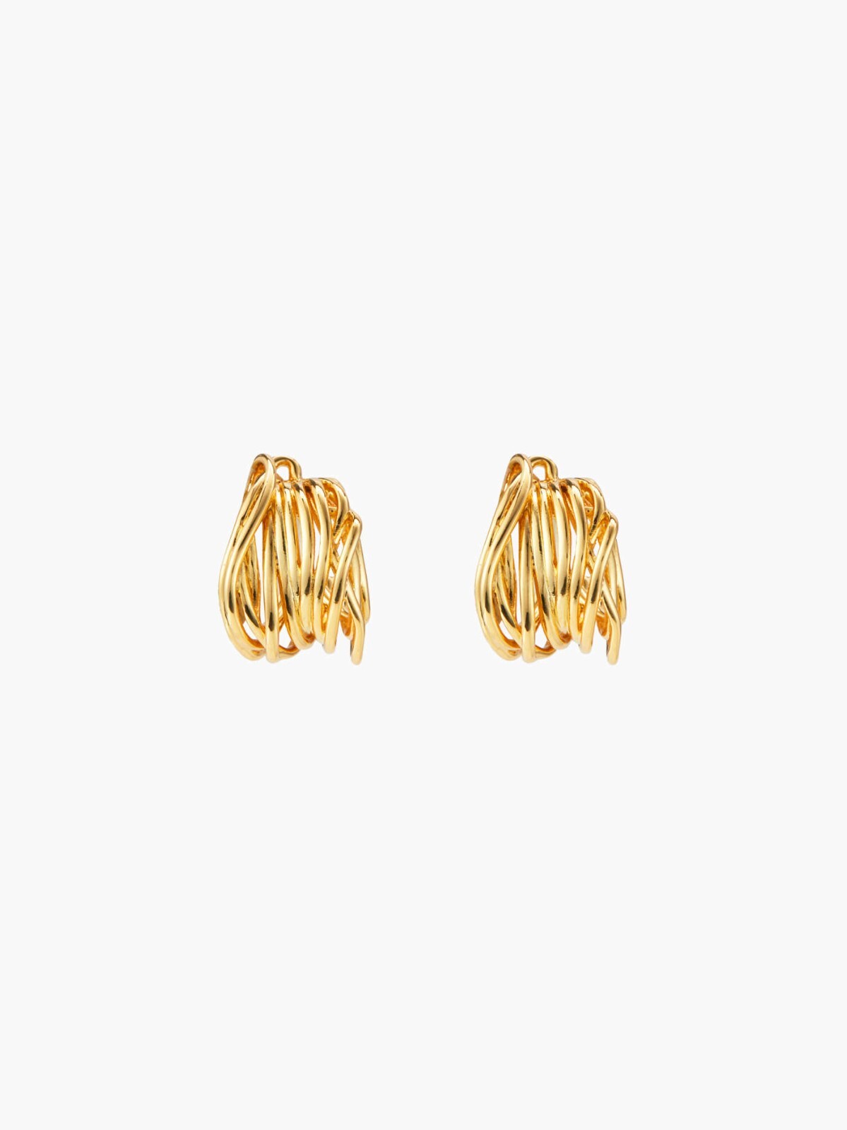 modern abstract wire earrings , stainless steel half hoop earrings