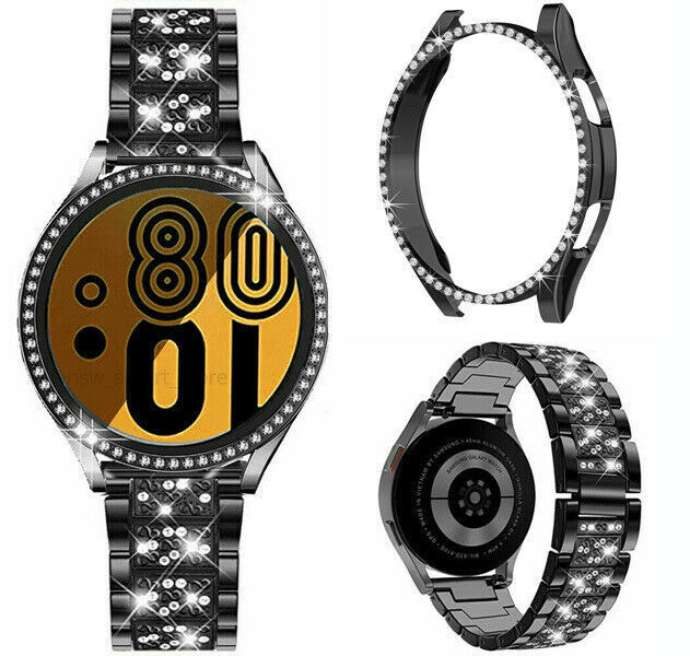 Bling Metal Band Strap+Case For Samsung Galaxy Watch 4/5/6/7/FE 40/44/43/47/45mm